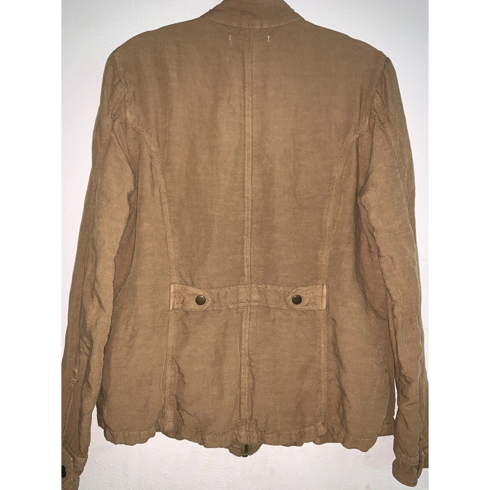Lucky Brand Live In Love Lightweight Linen Blend Military Style Jacket Size M - Picture 4 of 12
